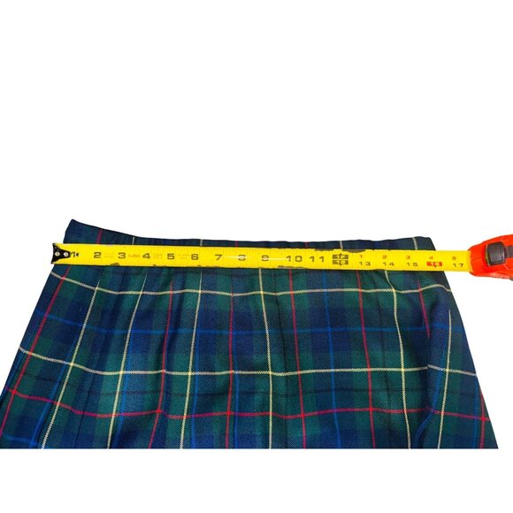 Pendleton Signature Tartan 100% Virgin Wool Pleated Plaid Midi Skirt Sustainable - Picture 8 of 10